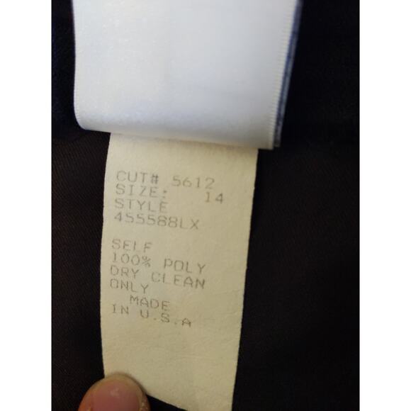 Tadashi Black Maxi Skirt Size 14 USA Made Vintage Polyester Long Formal Evening - Picture 5 of 8